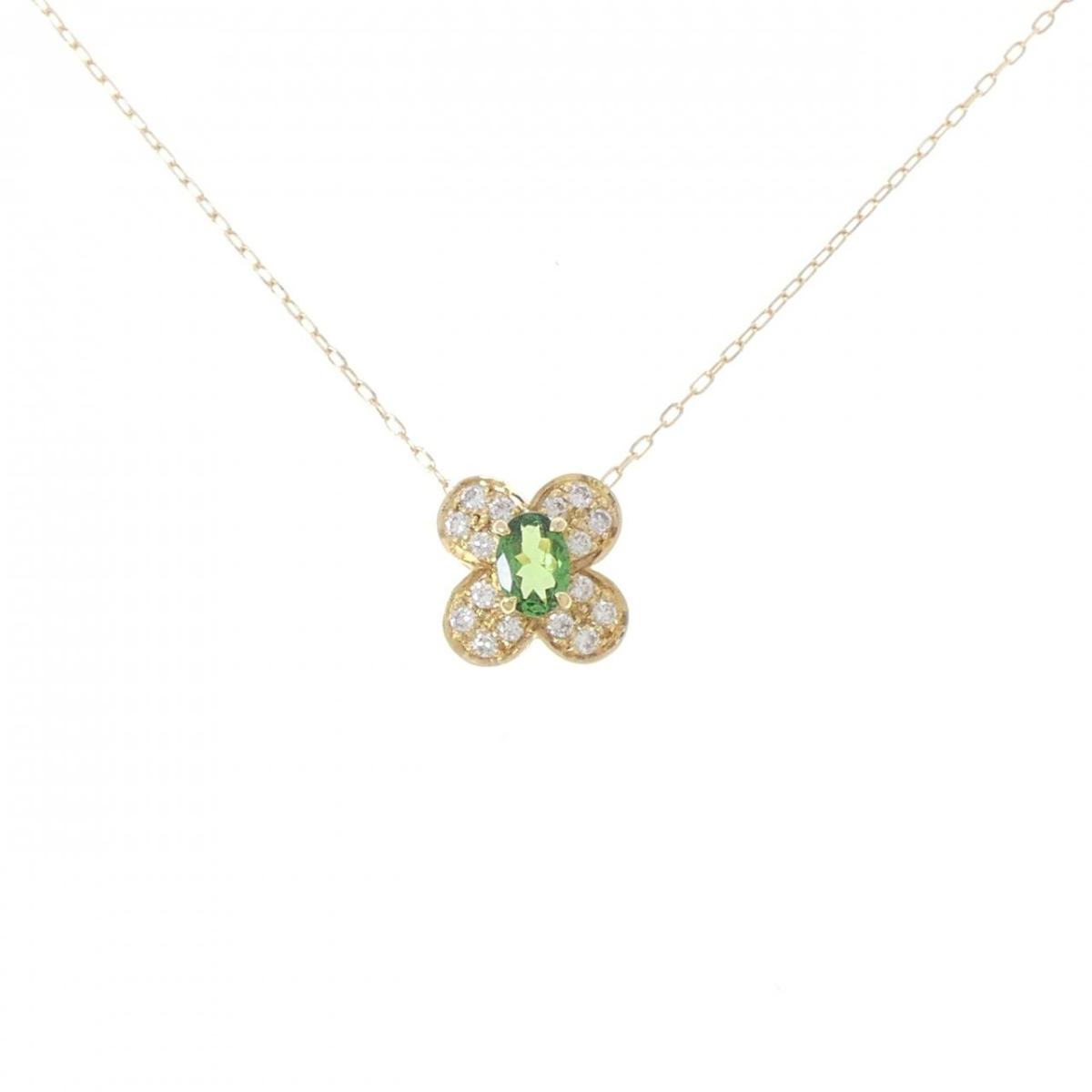 K18YG フラワー グリーンガーネット ネックレス 0.465CT【中古】|KOMEHYO ONLINESTORE 店