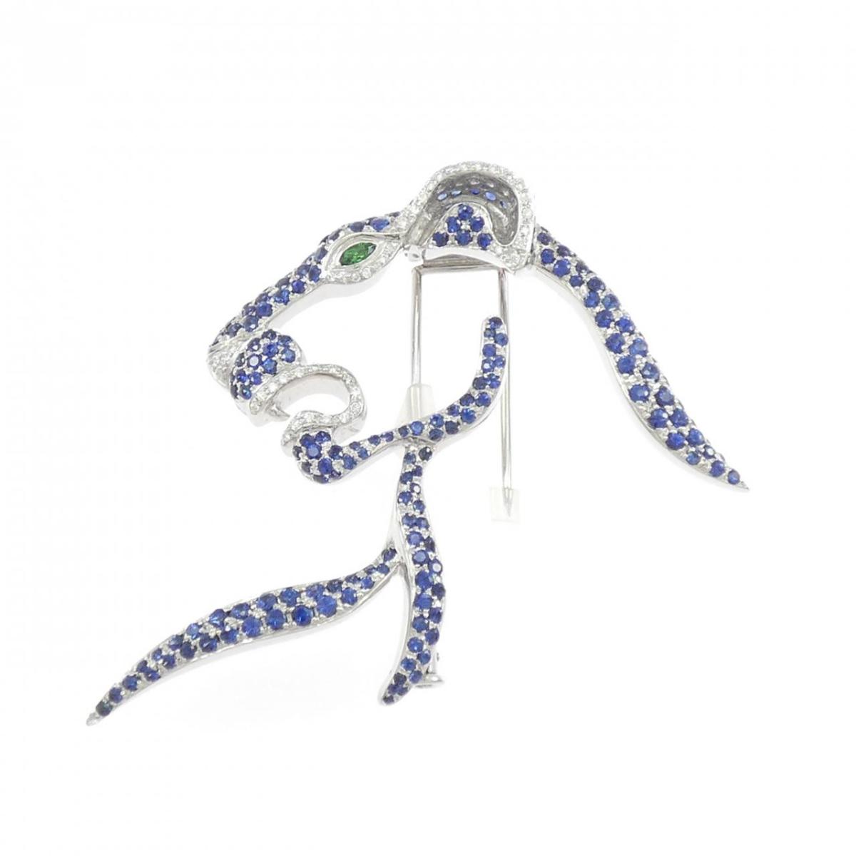 K18WG サファイヤ ブローチ 2.90CT【中古】｜KOMEHYO ONLINESTORE 店