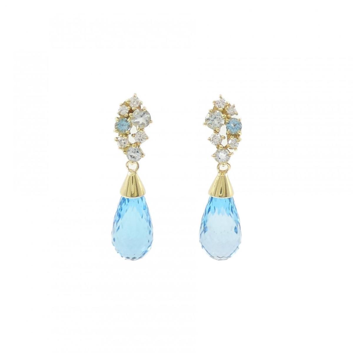 K18YG ブルートパーズ ピアス 10.58CT【中古】|KOMEHYO ONLINESTORE 店