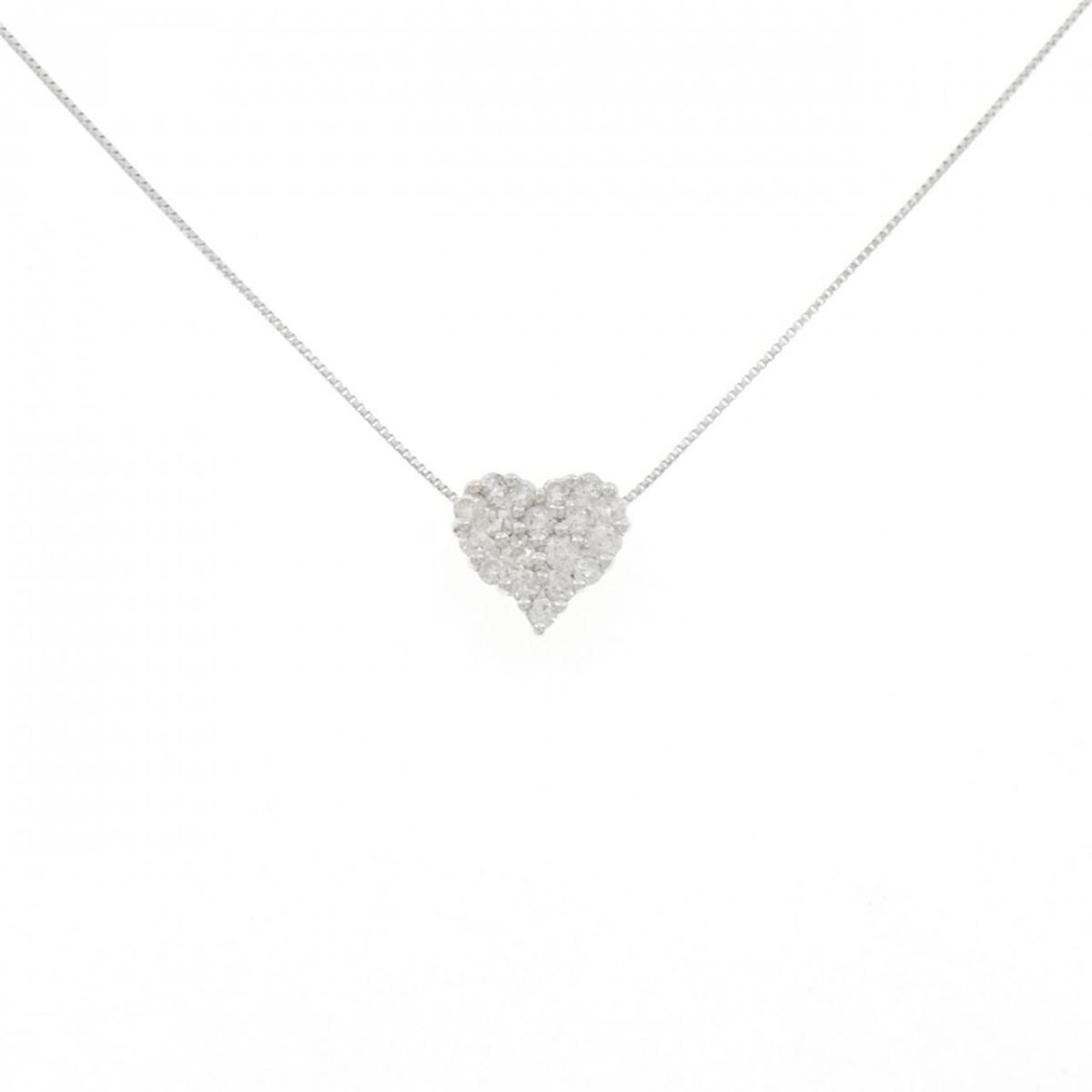 K18WG ハート パヴェ ダイヤモンド ネックレス 0.50CT【中古】｜KOMEHYO ONLINESTORE 店