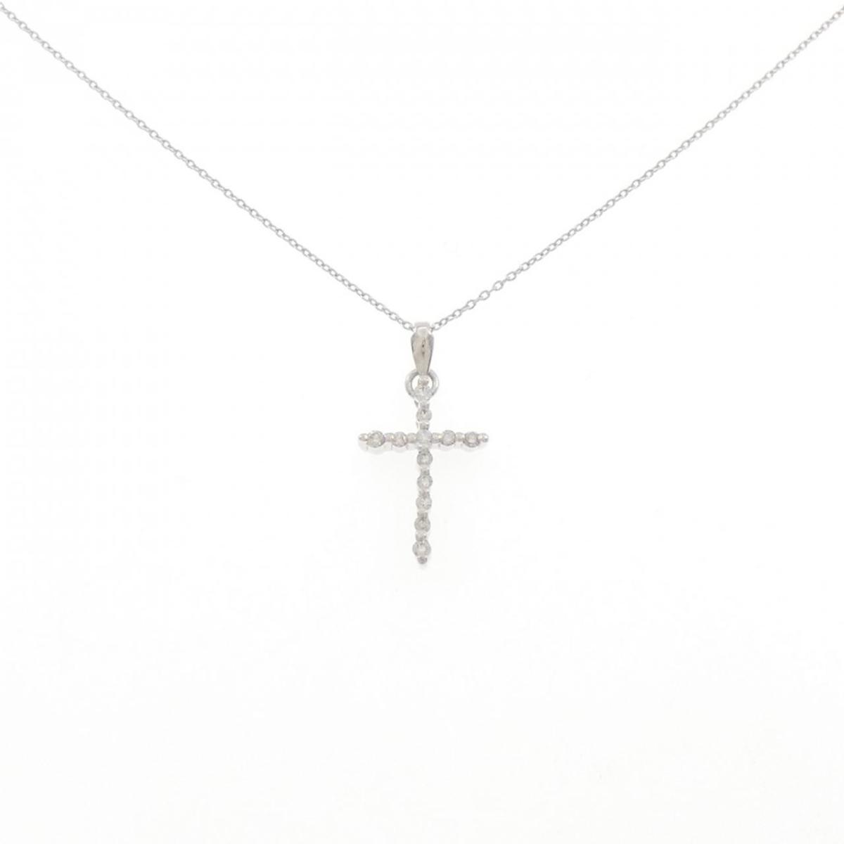K18WG クロス ダイヤモンド ネックレス 0.20CT【中古】｜KOMEHYO ONLINESTORE 店
