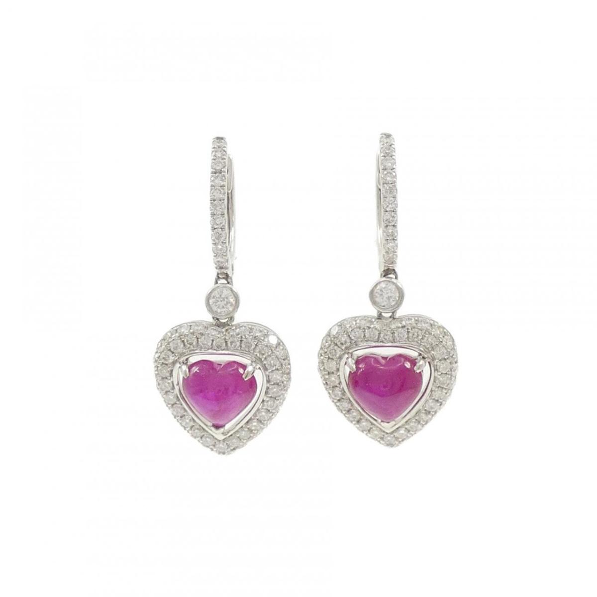 750WG ハート ルビー ピアス 3.38CT【中古】｜KOMEHYO ONLINESTORE 店