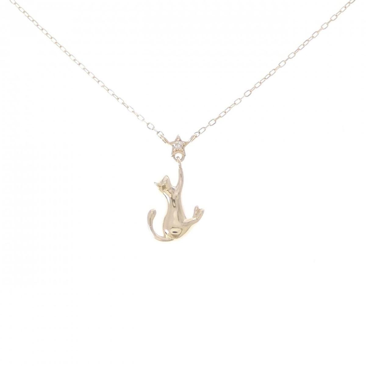 K10YG キャット×スター ダイヤモンド ネックレス【中古】|KOMEHYO ONLINESTORE 店