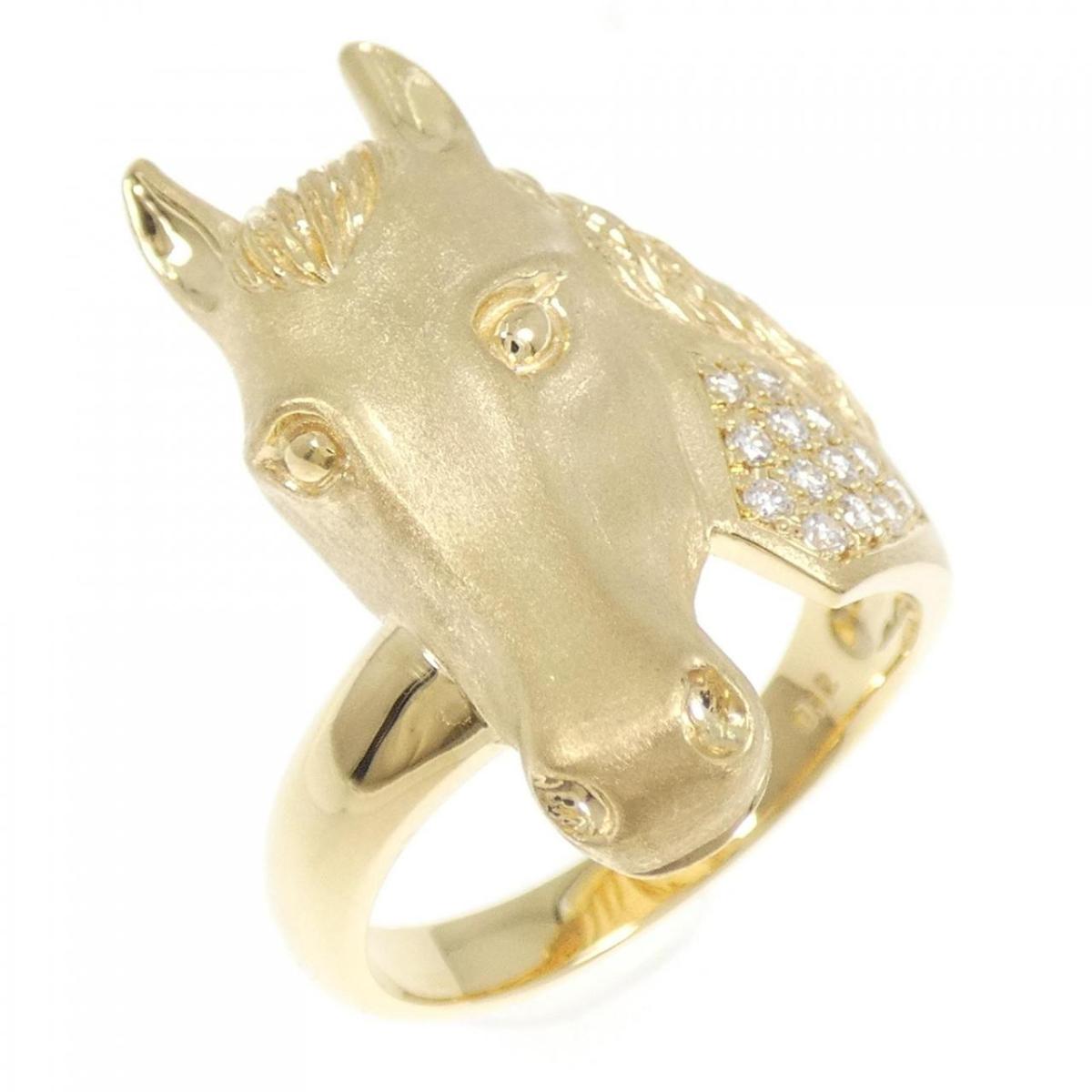 750YG ホース ダイヤモンド リング 0.12CT【中古】｜KOMEHYO ONLINESTORE 店 215,300円