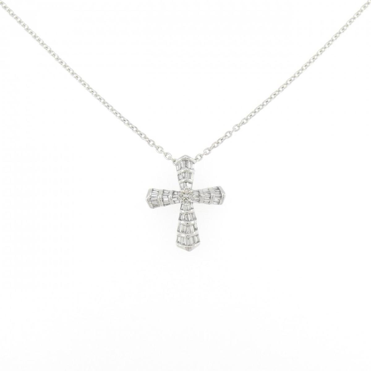 K18WG クロス ダイヤモンド ネックレス 0.42CT【中古】|KOMEHYO ONLINESTORE 店
