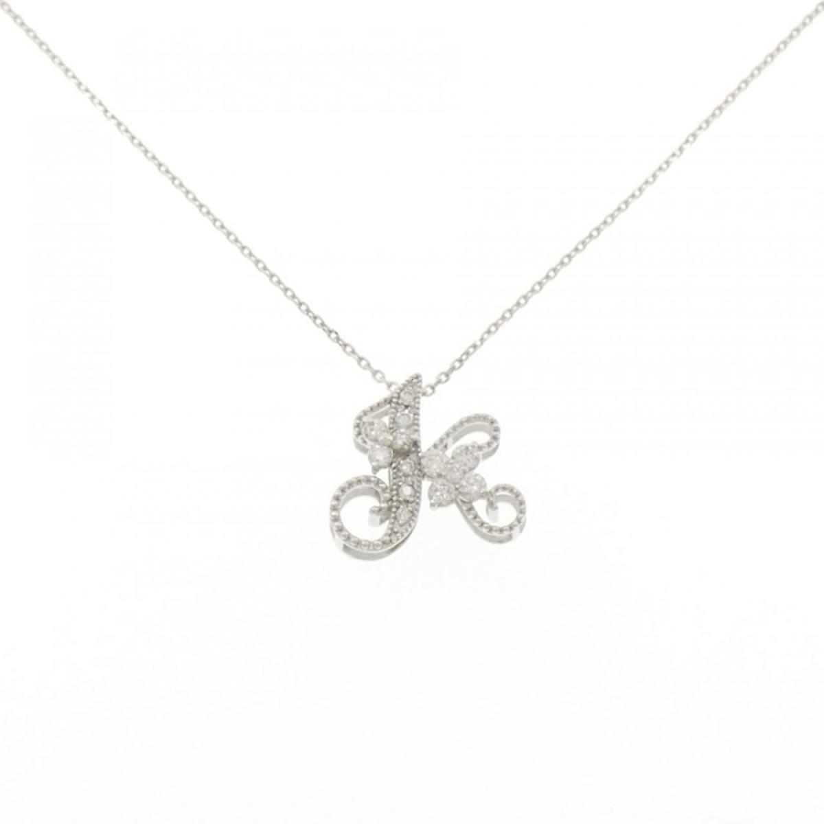 K18WG イニシャルK ダイヤモンド ネックレス 0.18CT【中古】|KOMEHYO ONLINESTORE 店