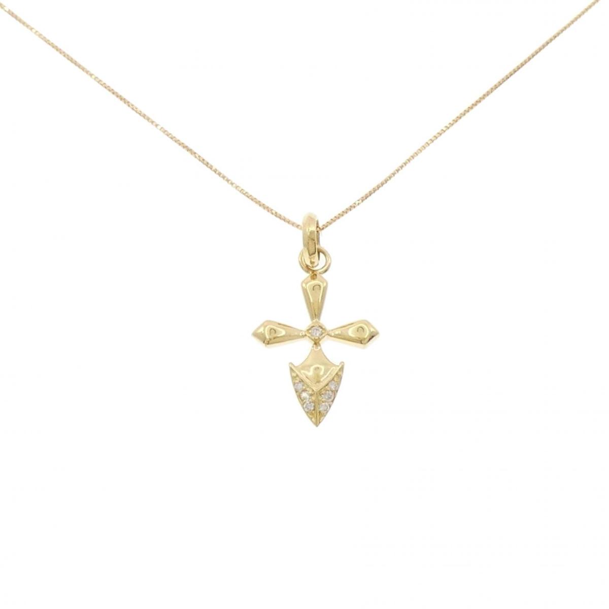 K18YG クロス ダイヤモンド ネックレス 0.05CT【中古】|KOMEHYO ONLINESTORE 店
