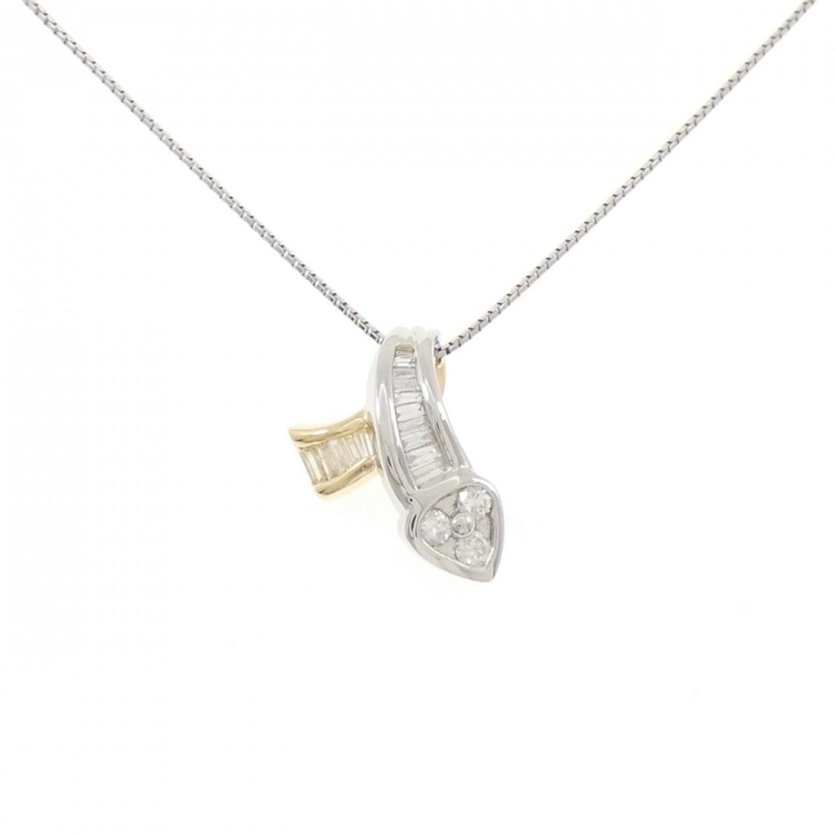 PT900/K18YG/PT850 ダイヤモンド ネックレス 0.53CT【中古】|KOMEHYO ONLINESTORE 店