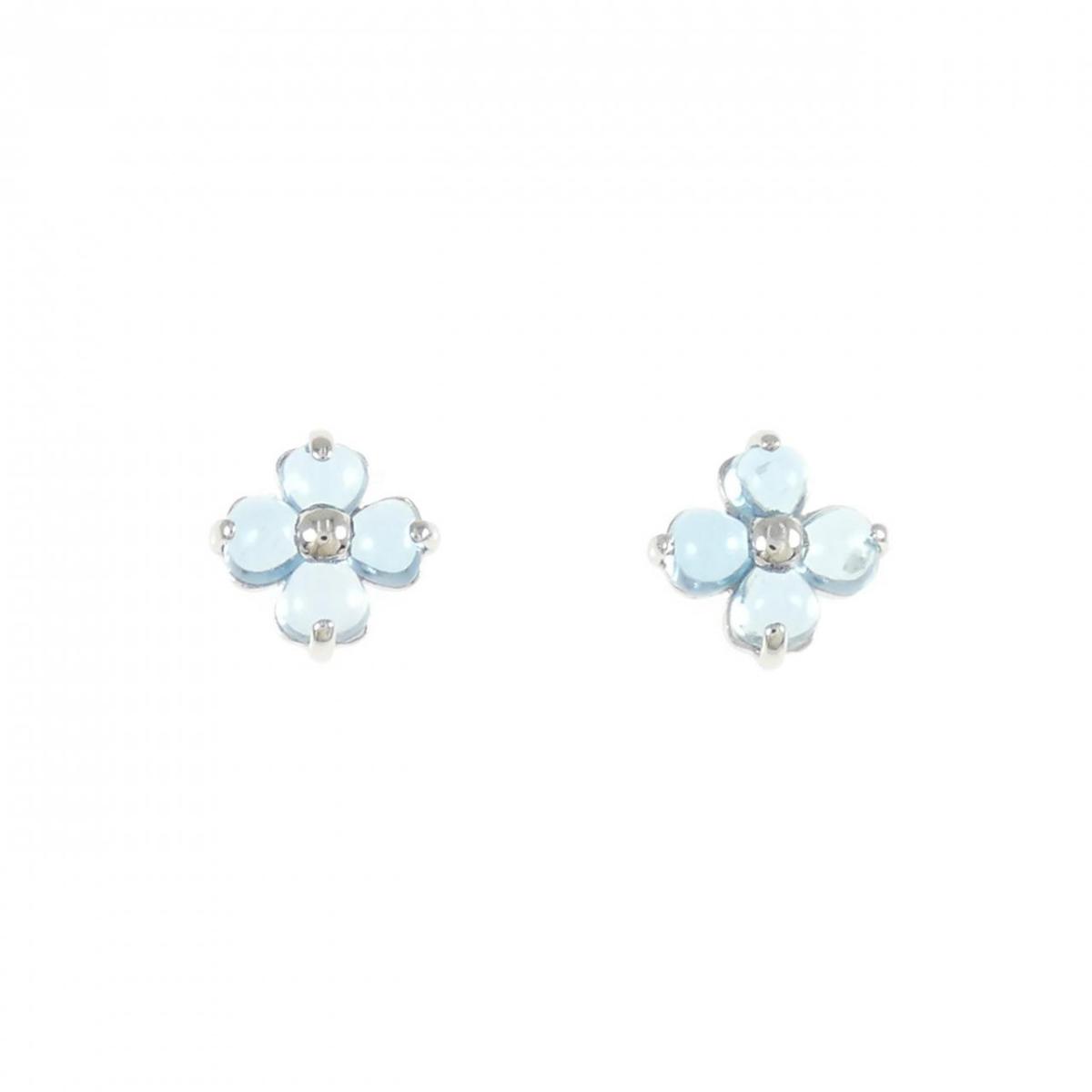 PT900 フラワー ブルートパーズ ピアス【中古】｜KOMEHYO ONLINESTORE 店
