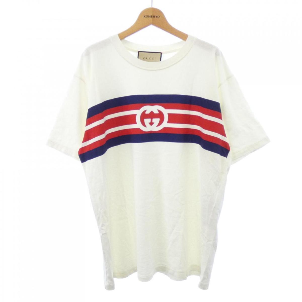 グッチ GUCCI インターロッキングGストライプ プリント 616036 XJDAG Tシャツ【中古】｜KOMEHYO ONLINESTORE 店