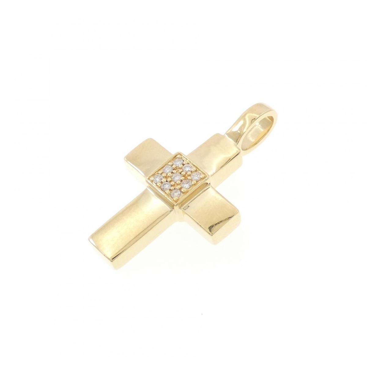 K18YG クロス ダイヤモンド ペンダント【中古】｜KOMEHYO ONLINESTORE 店