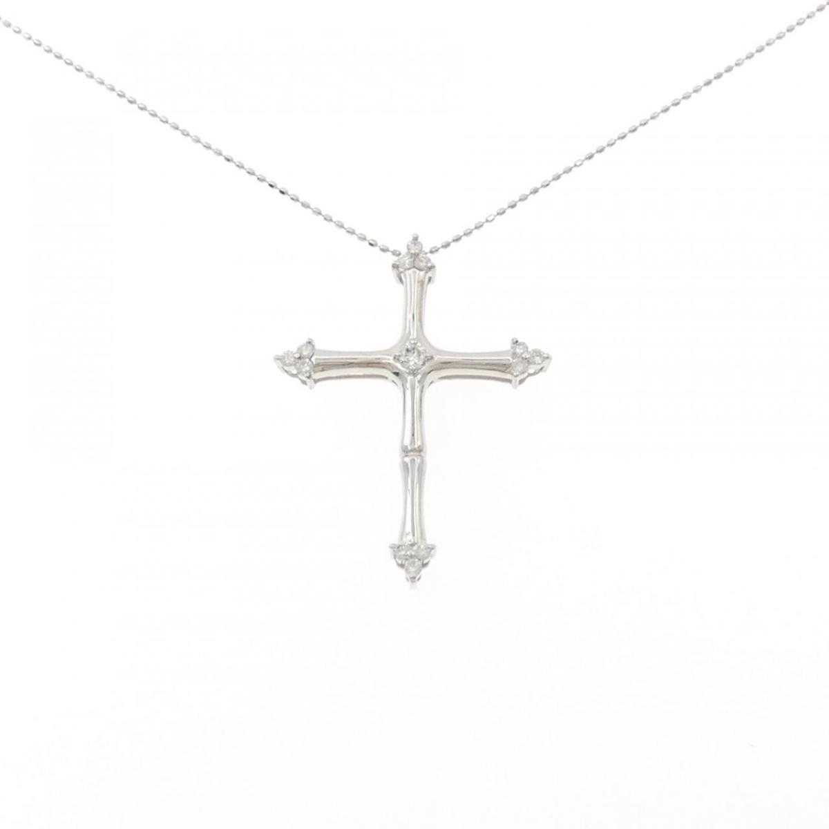 K18WG クロス ダイヤモンド ネックレス 0.30CT【中古】｜KOMEHYO ONLINESTORE 店