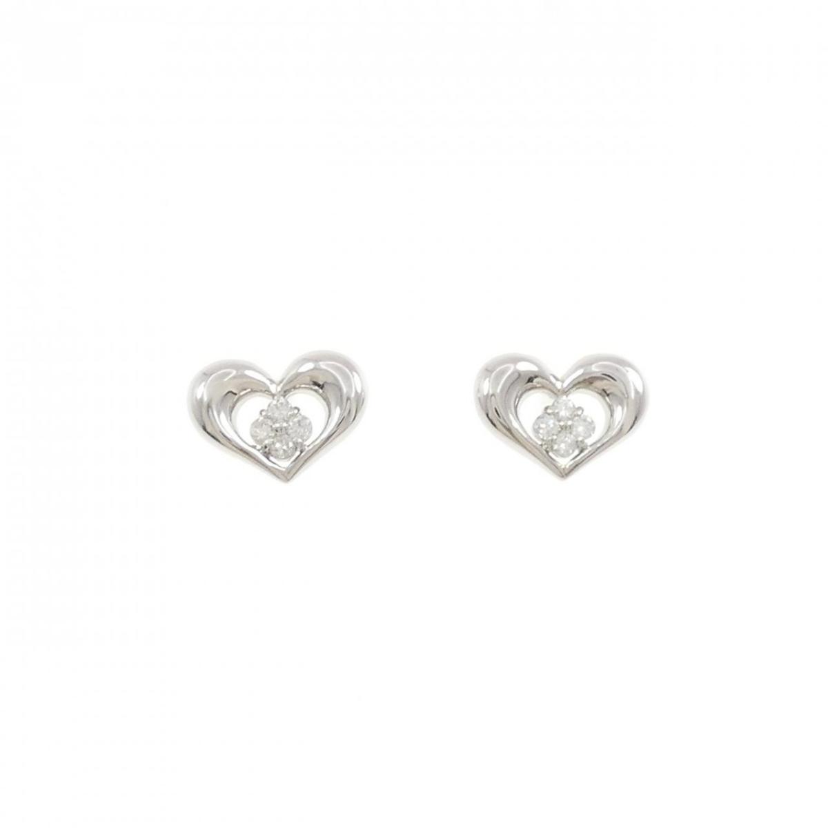PT900 ハート ダイヤモンド ピアス 0.150CT【中古】|KOMEHYO ONLINESTORE 店