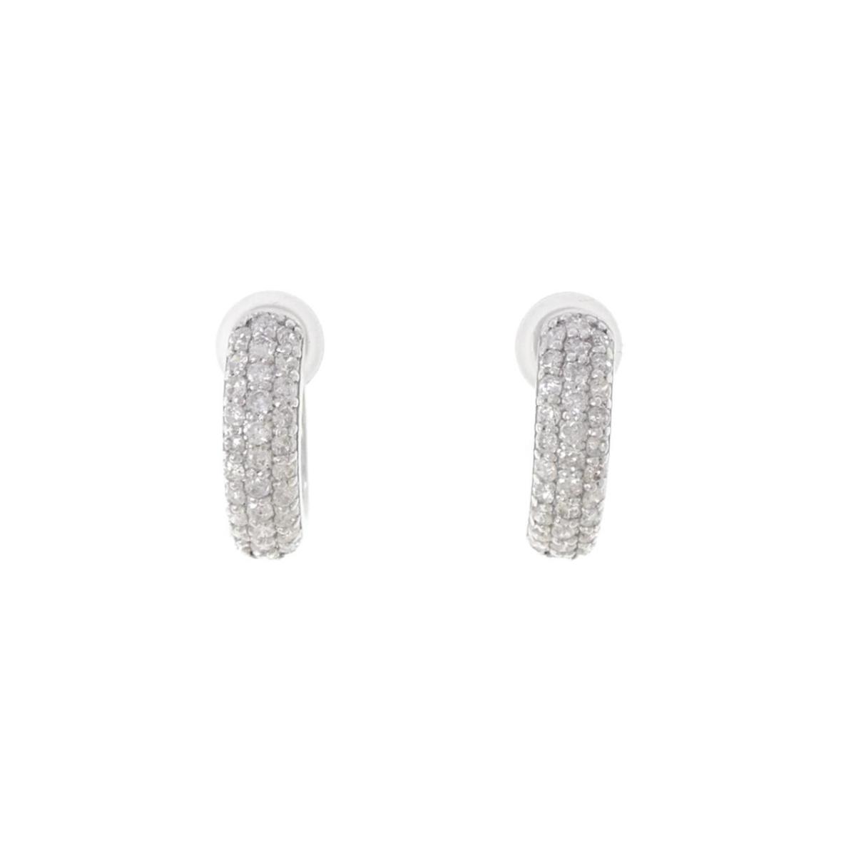 K18WG パヴェ ダイヤモンド イヤリング 0.50CT【中古】｜KOMEHYO ONLINESTORE 店