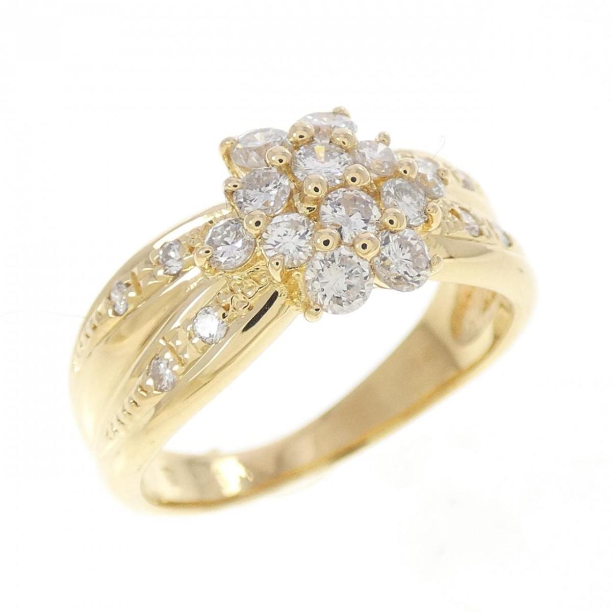 K18YG フラワー ダイヤモンド リング 0.56CT【中古】｜KOMEHYO ONLINESTORE 店