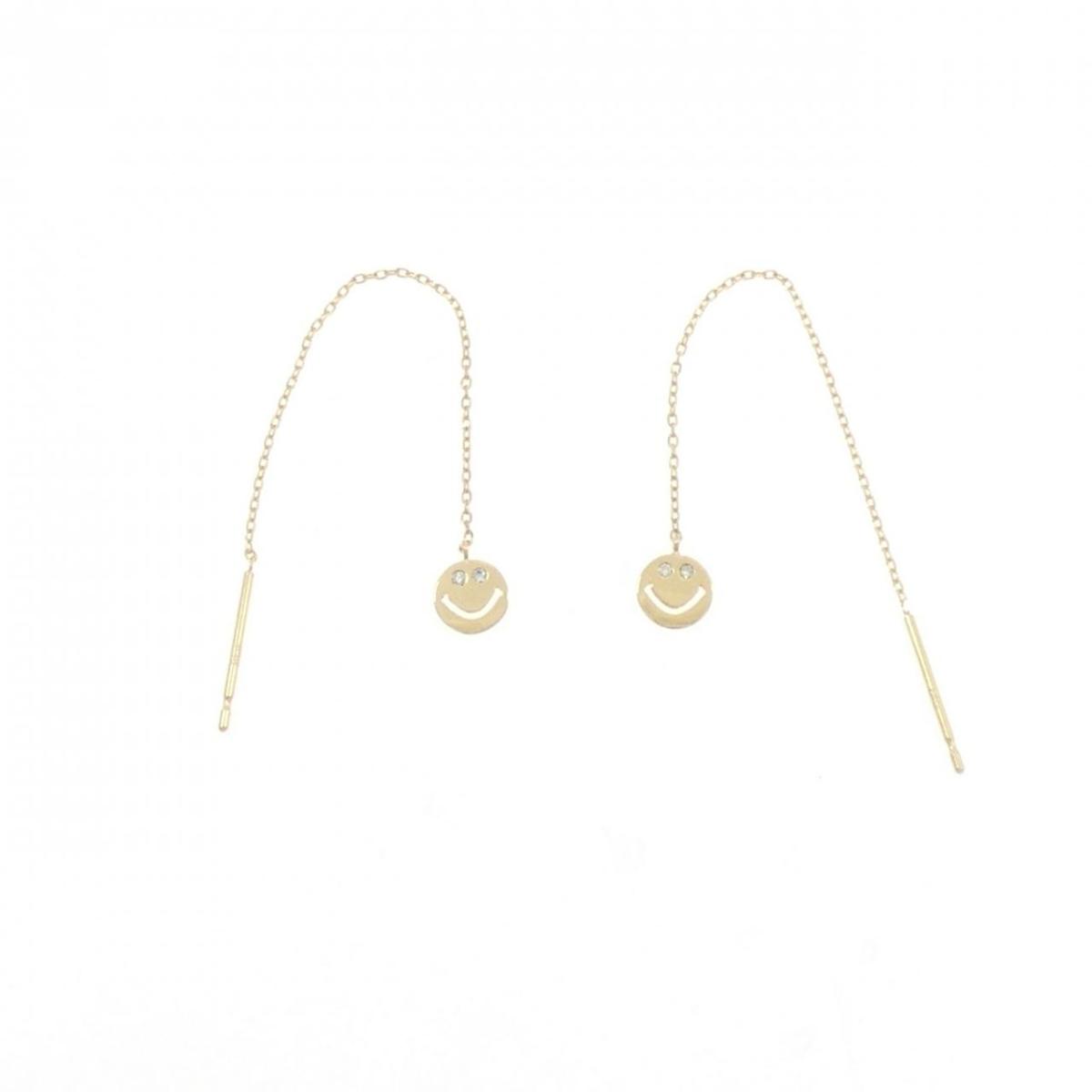 K18YG スマイル ダイヤモンド ピアス 0.016CT【中古】|KOMEHYO ONLINESTORE 店