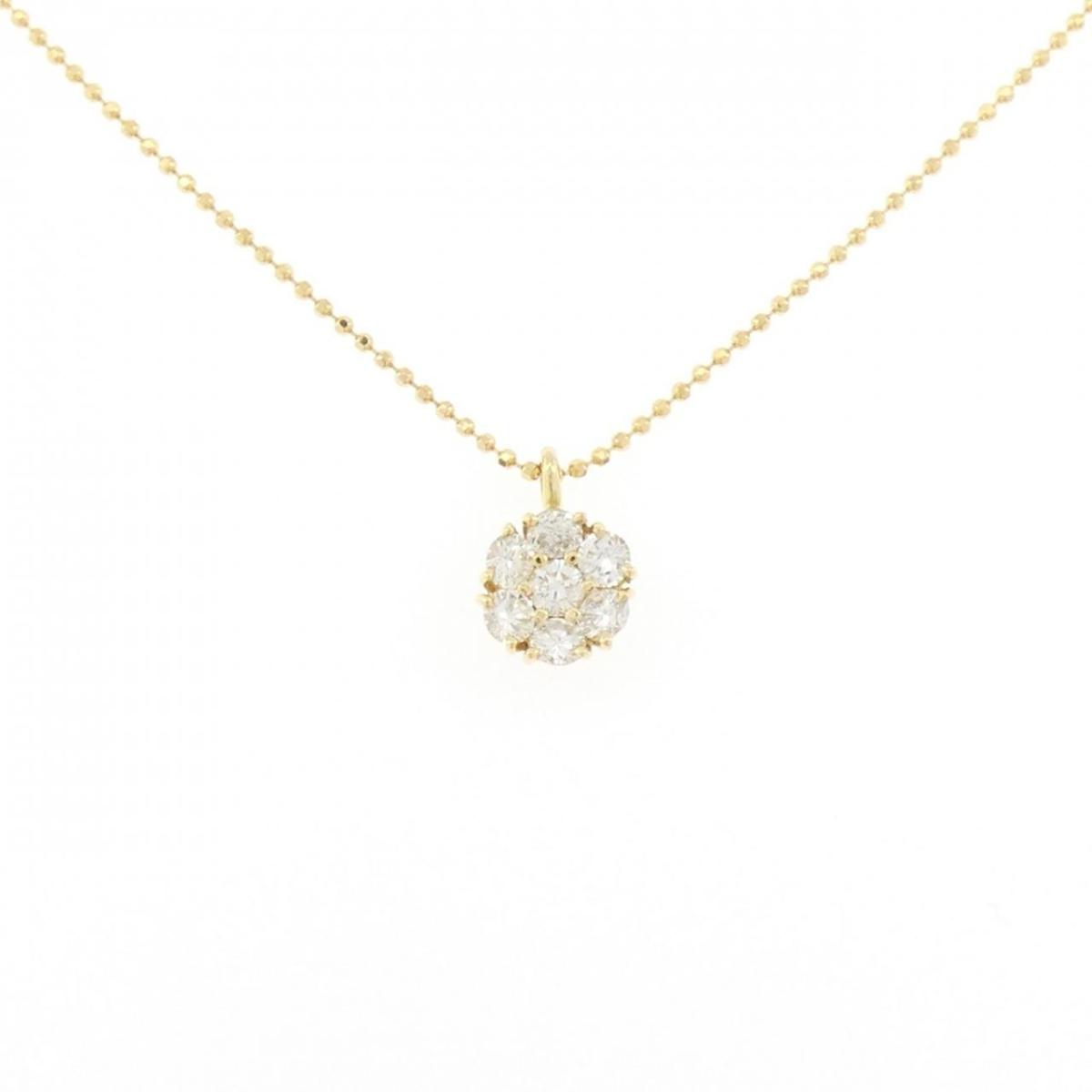 K18YG フラワー ダイヤモンド ネックレス 0.50CT【中古】｜KOMEHYO ONLINESTORE 店