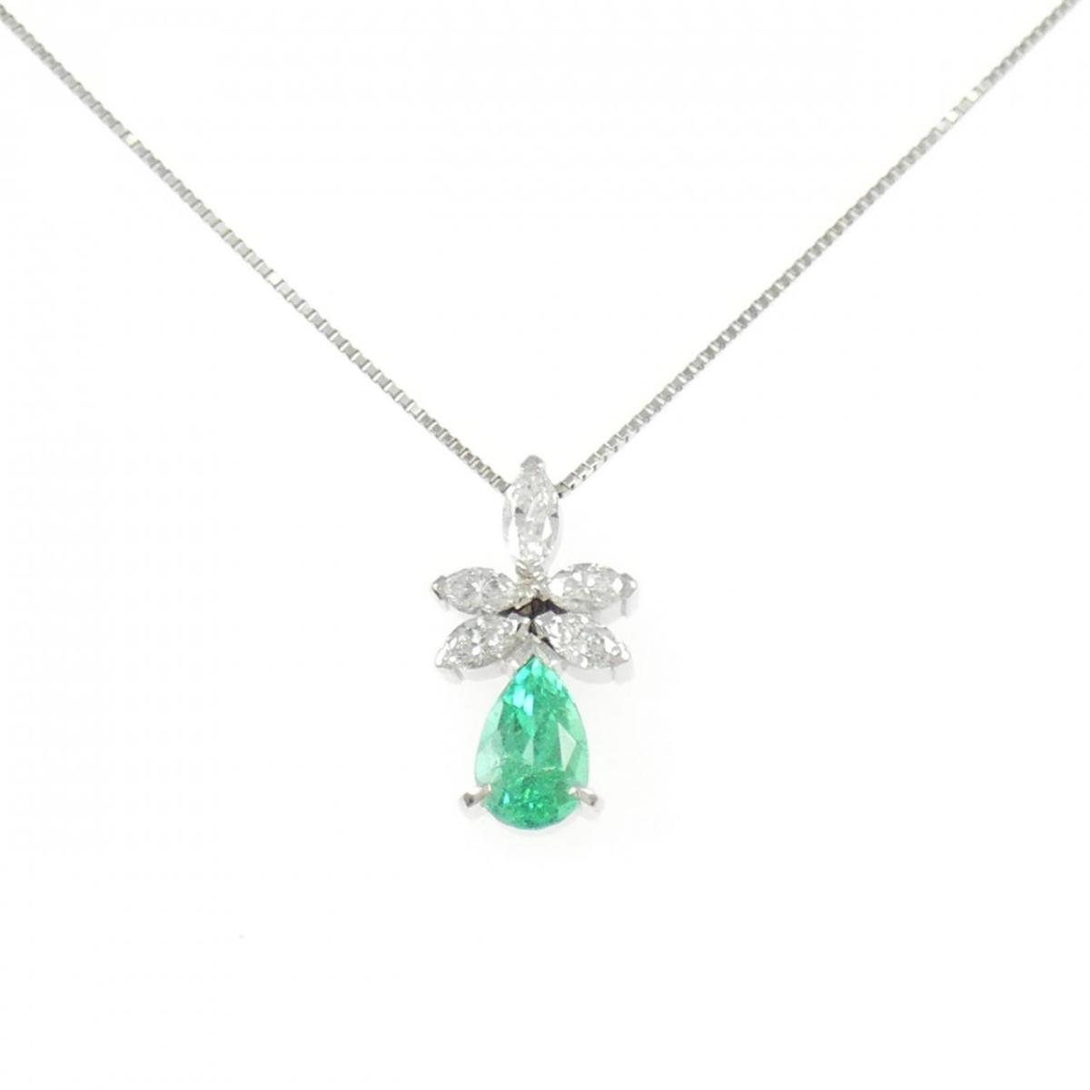 PT900/PT850 エメラルド ネックレス 0.85CT【中古】|KOMEHYO ONLINESTORE 店