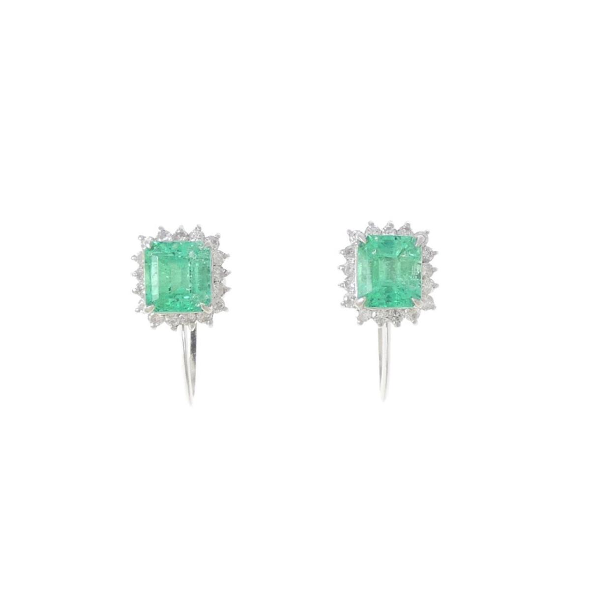 PT900/PT850 エメラルド イヤリング 1.28CT【中古】|KOMEHYO ONLINESTORE 店