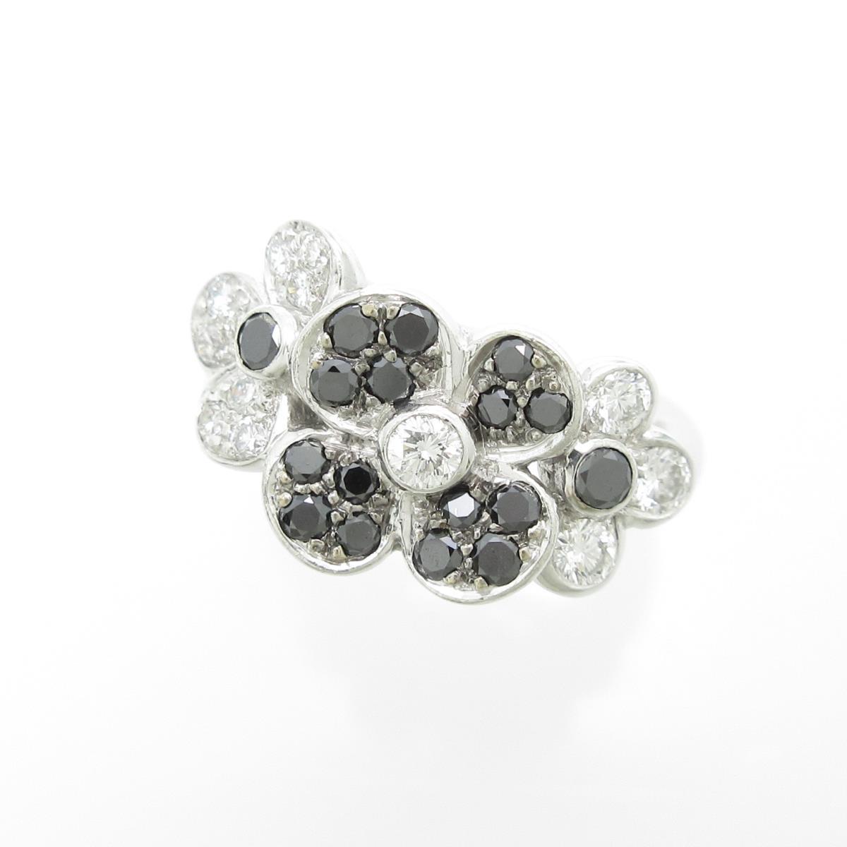 Onlinestore ｋ１８ｗｇ ｋ１８ｂｇ フラワー ダイヤモンドリング 店 中古 Komehyo