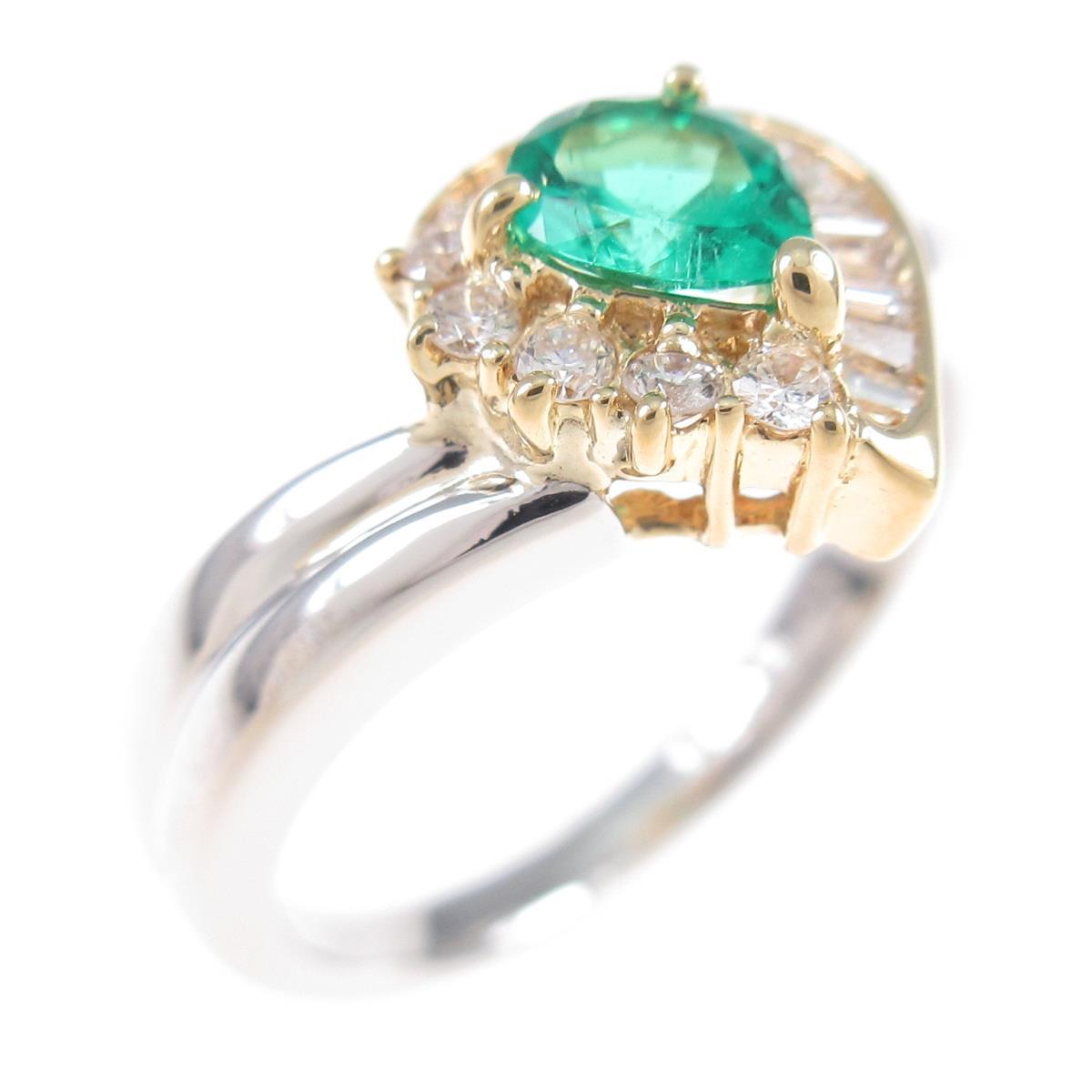 超人気の ｋ１８ｙｇ ｐｔ エメラルドリング 中古 Komehyo Onlinestore 店 Seal限定商品 Reltexir Com