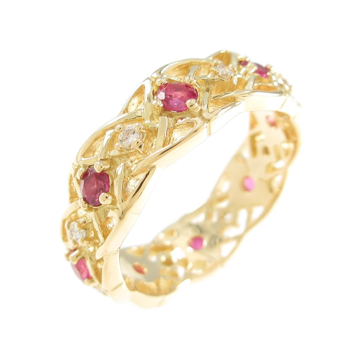 LoreeRodkin ローリーロドキン K18 LOTUS RING ルビー-