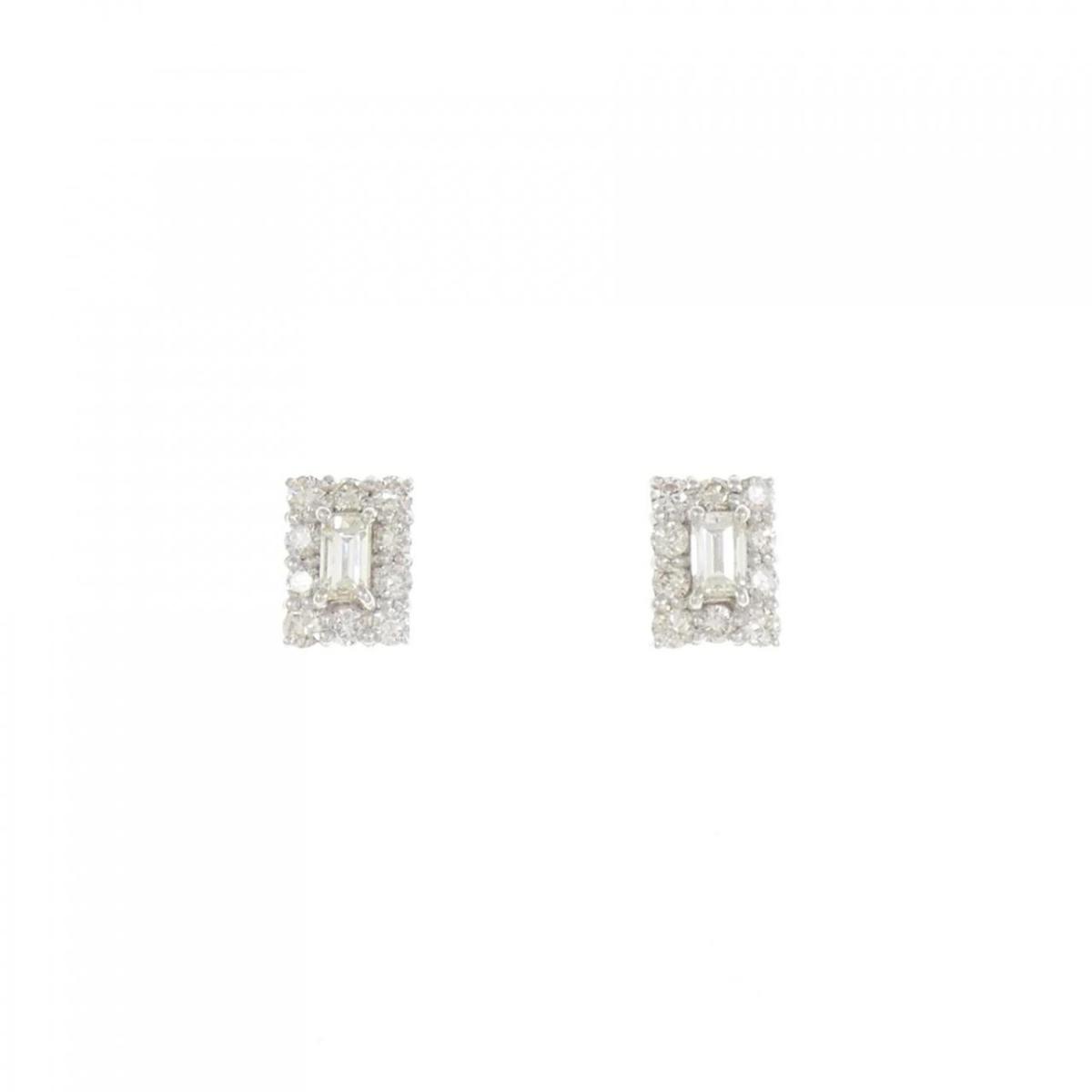 K18WG ダイヤモンド ピアス 0.50CT【中古】