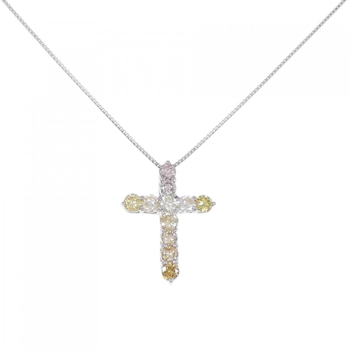 100%品質保証! PT クロス ダイヤモンド ネックレス 1.00CT tdh