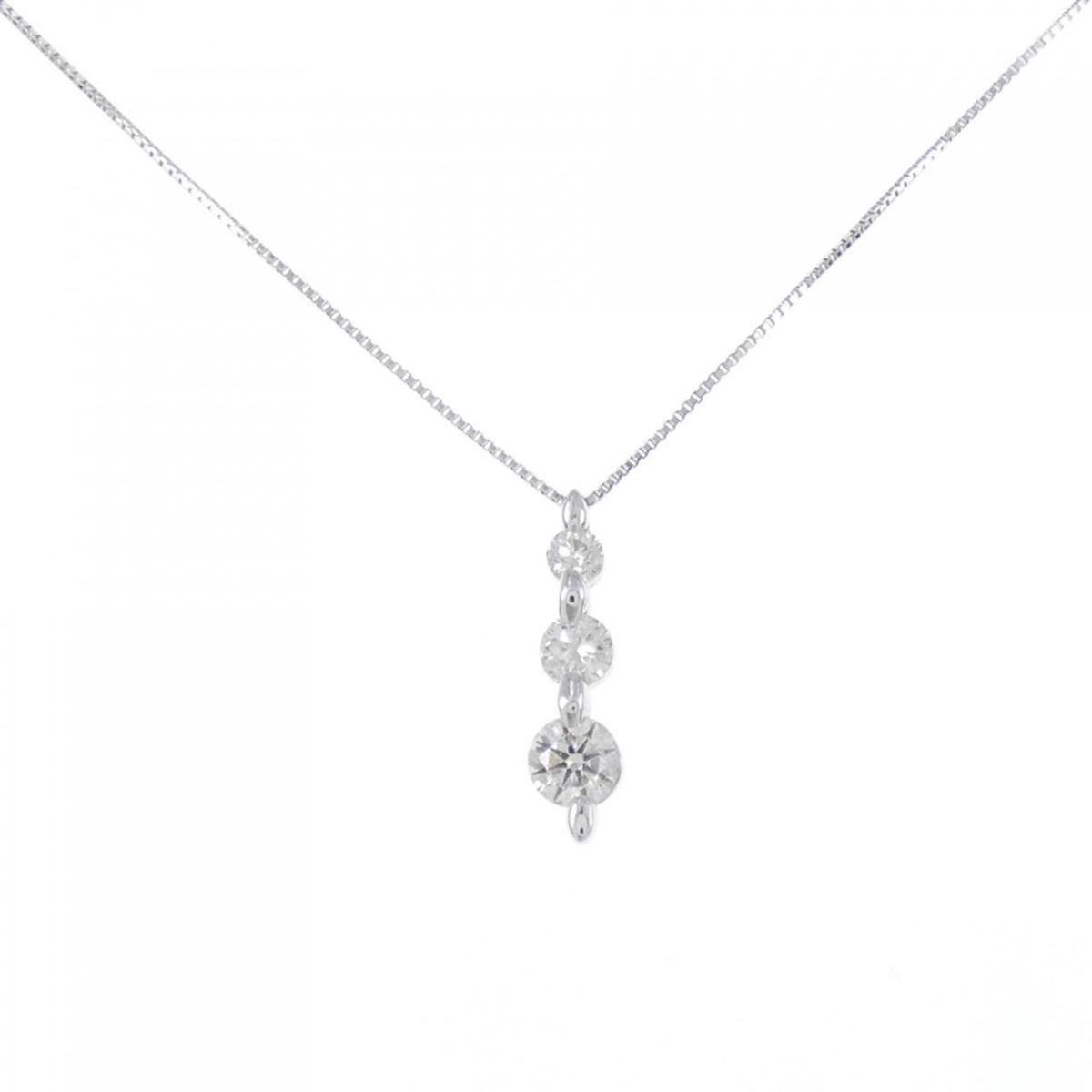 0.50ct トリロジー ダイヤモンド ネックレス プラチナ デビアス H&C