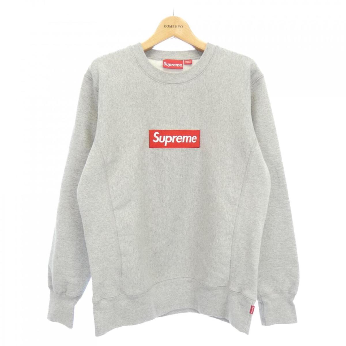 supreme box logo グレー クルーネック スウェット 超美品