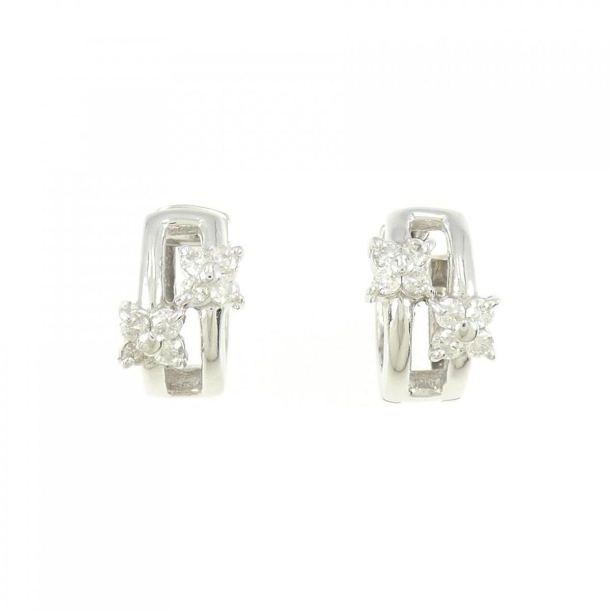 数量は多い K14WG フラワー ダイヤモンド ピアス 0.40CT egypticf