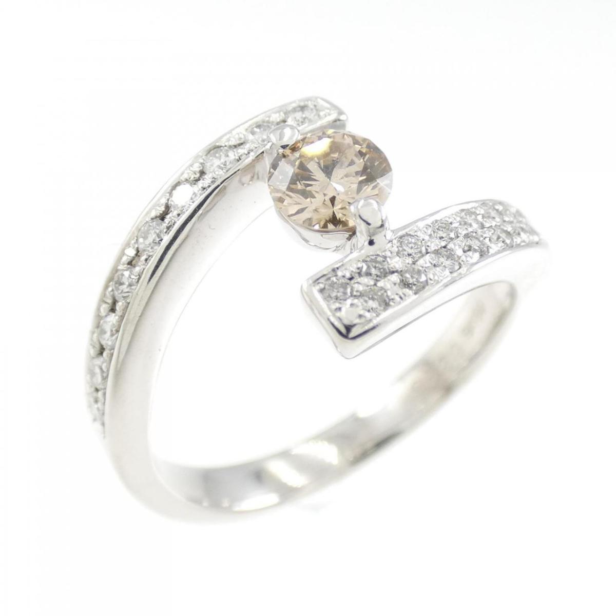 贈与 K18WG ダイヤモンド リング 0.326CT