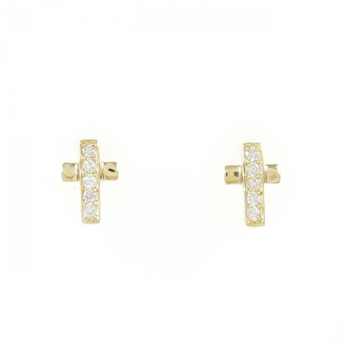 【リメイク】K18YG クロス ダイヤモンド ピアス 0.10CT【中古】|KOMEHYO ONLINESTORE 店