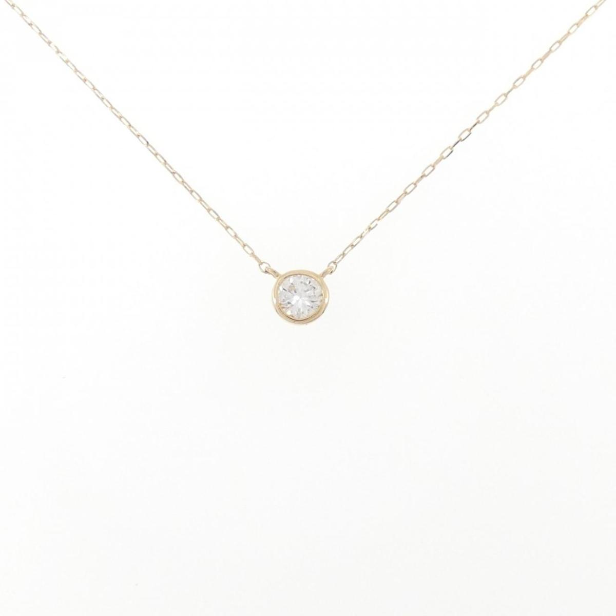 【KOMEHYO】 【リメイク】K18YG ソリティア ダイヤモンド ネックレス 0.15CT【中古】 【コメ兵】