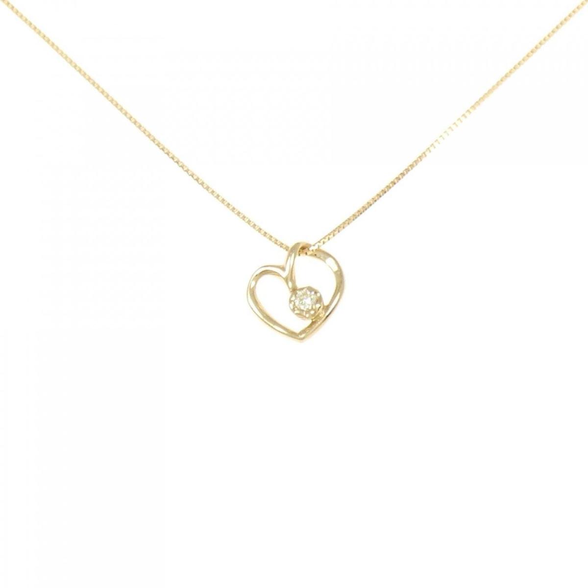 【KOMEHYO】 K18YG ハート ダイヤモンド ネックレス 0.03CT【中古】 【コメ兵】