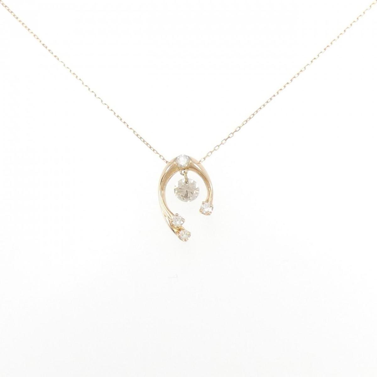 【KOMEHYO】 K18PG ダイヤモンド ネックレス 0.21CT【中古】 【コメ兵】