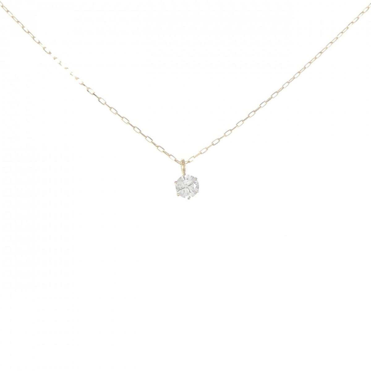 【KOMEHYO】 【リメイク】K18YG ソリティア ダイヤモンド ネックレス 0.10CT【中古】 【コメ兵】