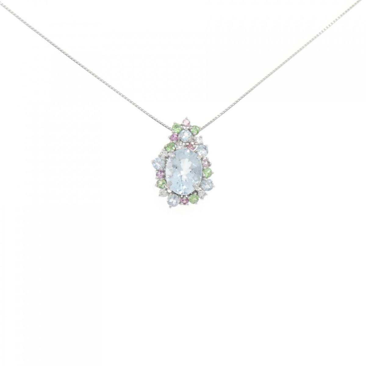【KOMEHYO】 【新品】PT アクアマリン ネックレス 1.66CT【新品】 【コメ兵】