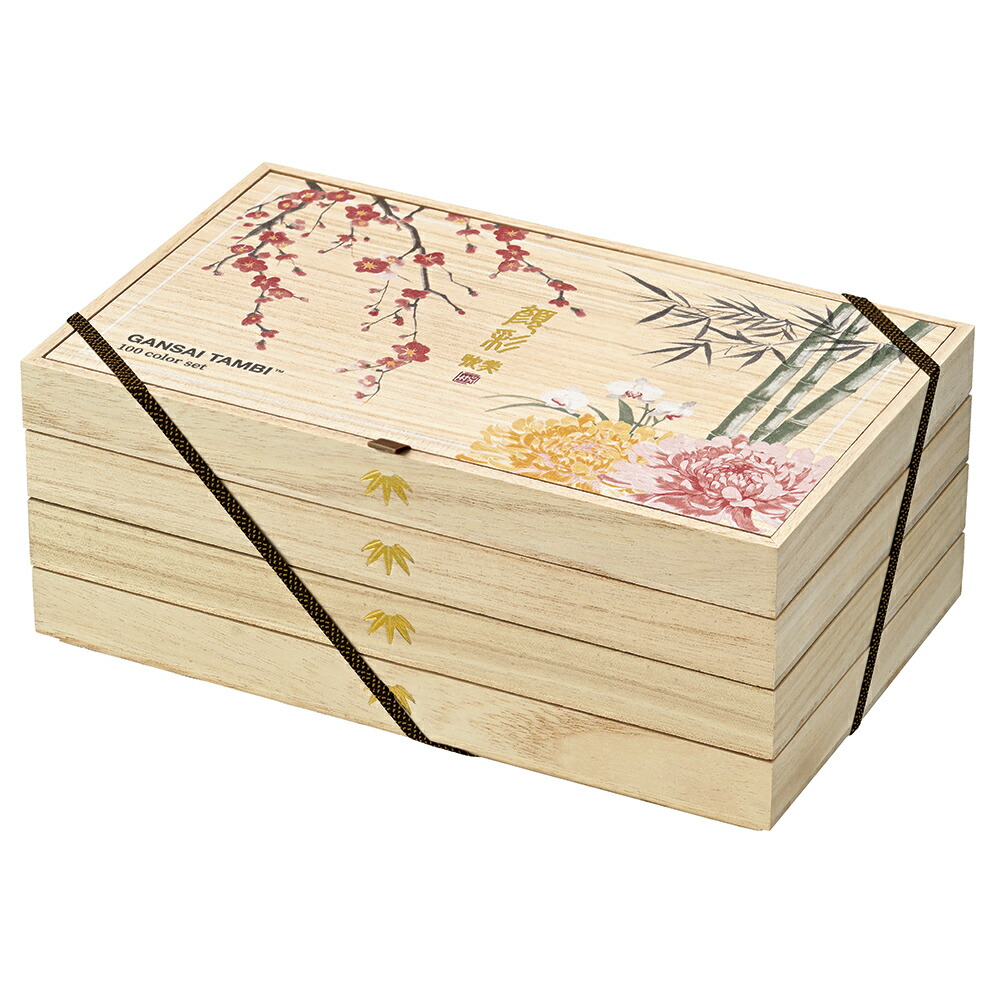 楽天市場】呉竹 顔彩耽美 限定 桐箱100色セット MC20/100WD2 絵具 水彩