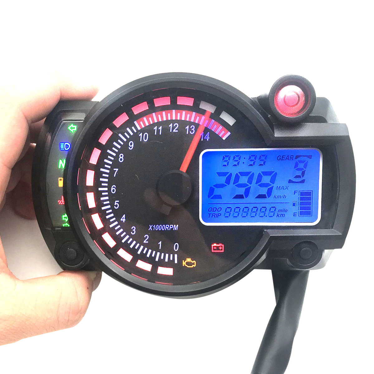 楽天市場 デジタルメーター スピードメーター 多機能lcdメーター 12v バイク用 オートバイled デジタルモニター タコ スピードメーター 時計 走行距離 ガソリン計 ハイビーム カラフル バックライト付き 走行距離計 汎用 未来くらしショップ