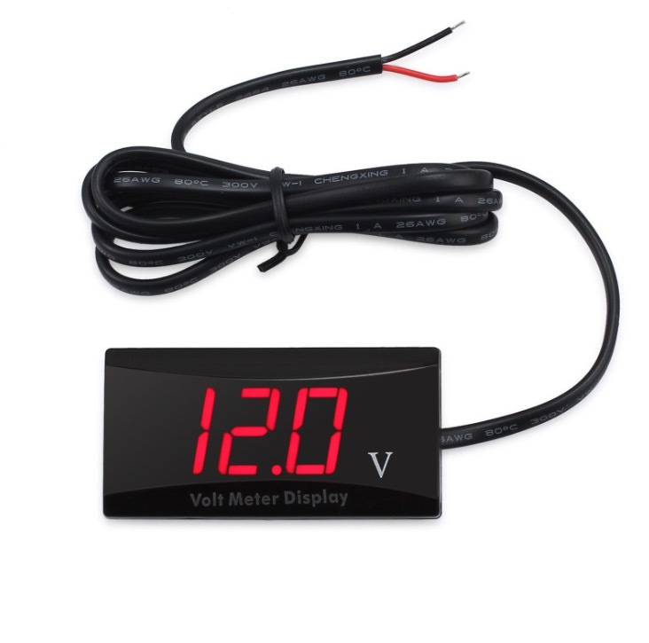 楽天市場 Ledボルトメーター 電圧計 防水 バイク ブルー表示 12v専用 電圧低下警告付電圧 ボルト メーター ブルー ボルトメーター デジタル ディスプレイ 未来くらしショップ