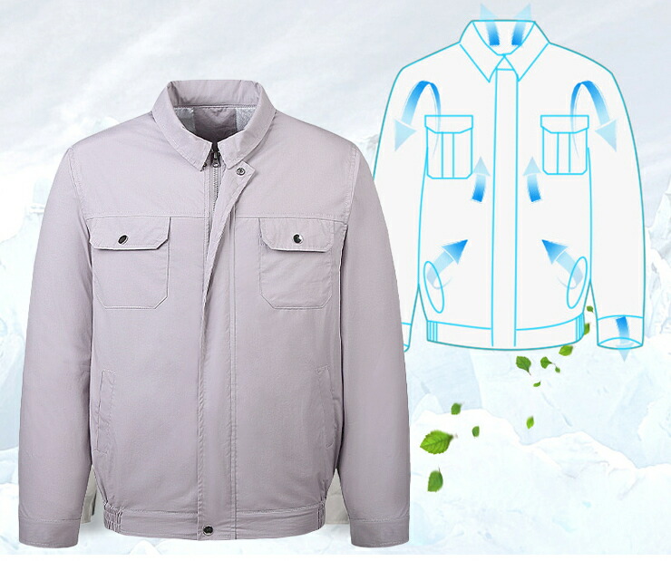 楽天市場 空調服 作業服 バイク 自転車 綿 長袖 作業服 空調作業服 空調ふく 服 ワークマン 夏 ワークウェア ファン服 2つファン バッテリーなし 熱中症対策 男女通用 未来くらしショップ