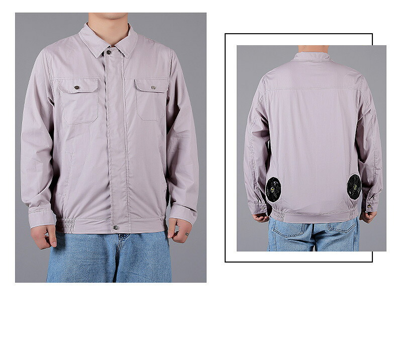 楽天市場 空調服 作業服 バイク 自転車 綿 長袖 作業服 空調作業服 空調ふく 服 ワークマン 夏 ワークウェア ファン服 2つファン バッテリーなし 熱中症対策 男女通用 未来くらしショップ