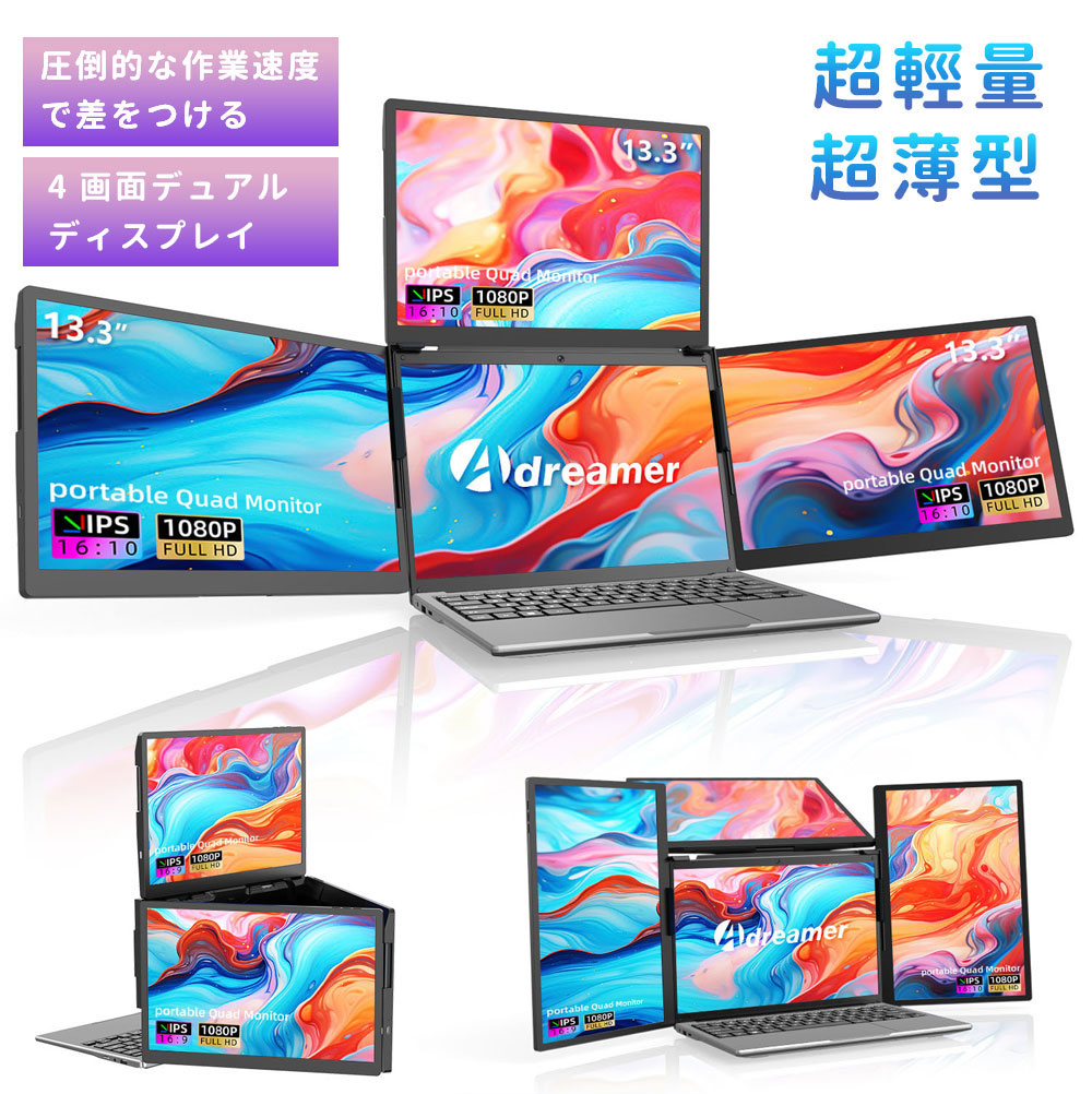 楽天市場】【送料無料】トリプルモニター 14インチ マルチモニター