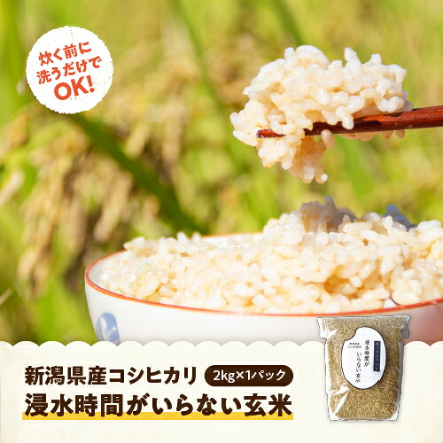 簡単 玄米 令和7年産 玄米 2Kg ４kg 5kg 10kg 20kg 送料無料 即日発送 米 コシヒカリ 新潟 さっと洗うだけ玄米 浸水時間がいらない玄米 浸水時間無し玄米 すぐ炊ける玄米 チャック袋 新潟産 こしひかり 2キロ おいしいお米 美味しい玄米 健康 ミネラル ビタミン 簡単玄米
