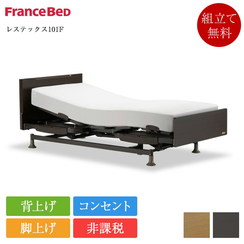 【非課税】フランスベッド 電動ベッド 2モーター シングル レステックス101F RX-THF | 正規品 電動ベッド 電動 リクライニングベッド レステックス 介護 逆流性食道炎 背上げ 脚上げ｜ベッド専門販売店　こみち