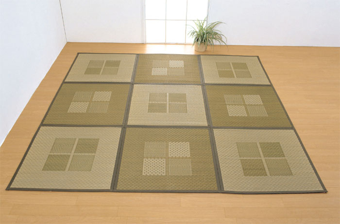 \本日P6倍!300円クーポン/【ランキング獲得】緑茶染めい草アクセントラグ「祇園」 200×200cm カーペット マット 畳 ラグ 角型折りたたんでコンパクト収納! 祇園 い草ラグ200×200cm敷物カーペット特別価格シンプル自然素材天然素材マット|家具 生活雑貨の くつろぎライフ