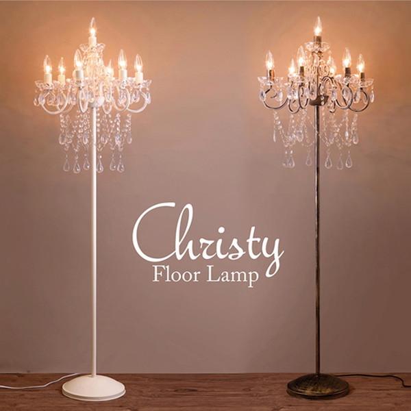 楽天市場】5灯 スタンドシャンデリア アンティークホワイトフロア