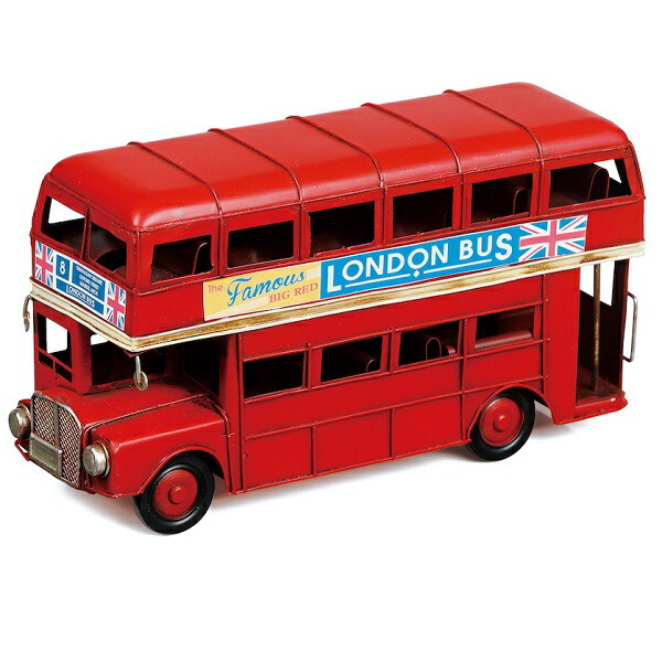 1000円クーポン&最大80％OFF/ブリキのおもちゃ(london bus） インテリア小物 置物 置物 43013 ブリキ おもちゃ 置き物 置物 オブジェ ディスプレイ 贈り物 レトロ調置物 アメリカン雑貨 ブルックリンスタイル 西海岸 インダストリアル