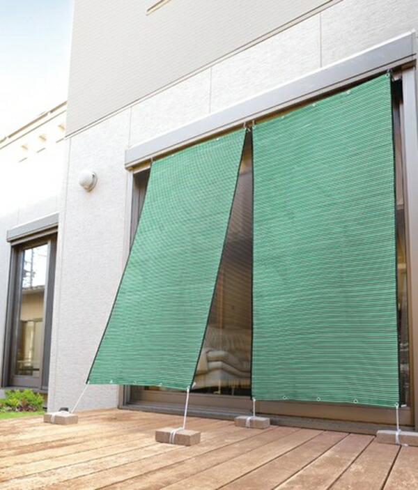 300円引きクーポン配布/ お洒落な遮熱アルミすだれ2枚組 90×185cm(S字 ...